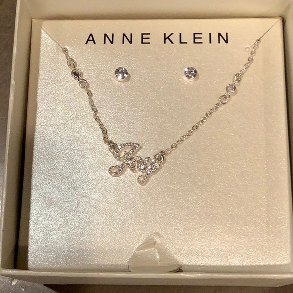 Anne Klein Nib Silvertone Crystal Joy 